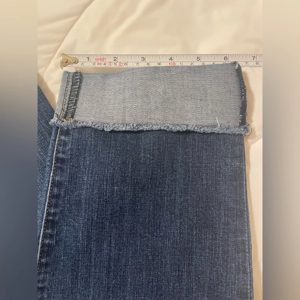 Kut from the Kloth size 10 blue high rise Asher Straight Leg cuffed jeans - Picture 4 of 7